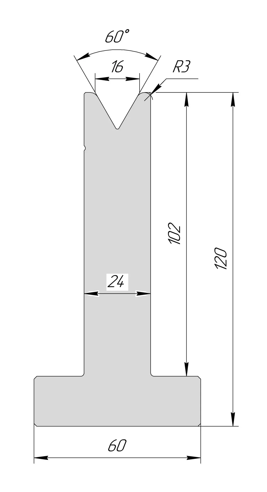 T-матрица AT 3063 60° V16 H120