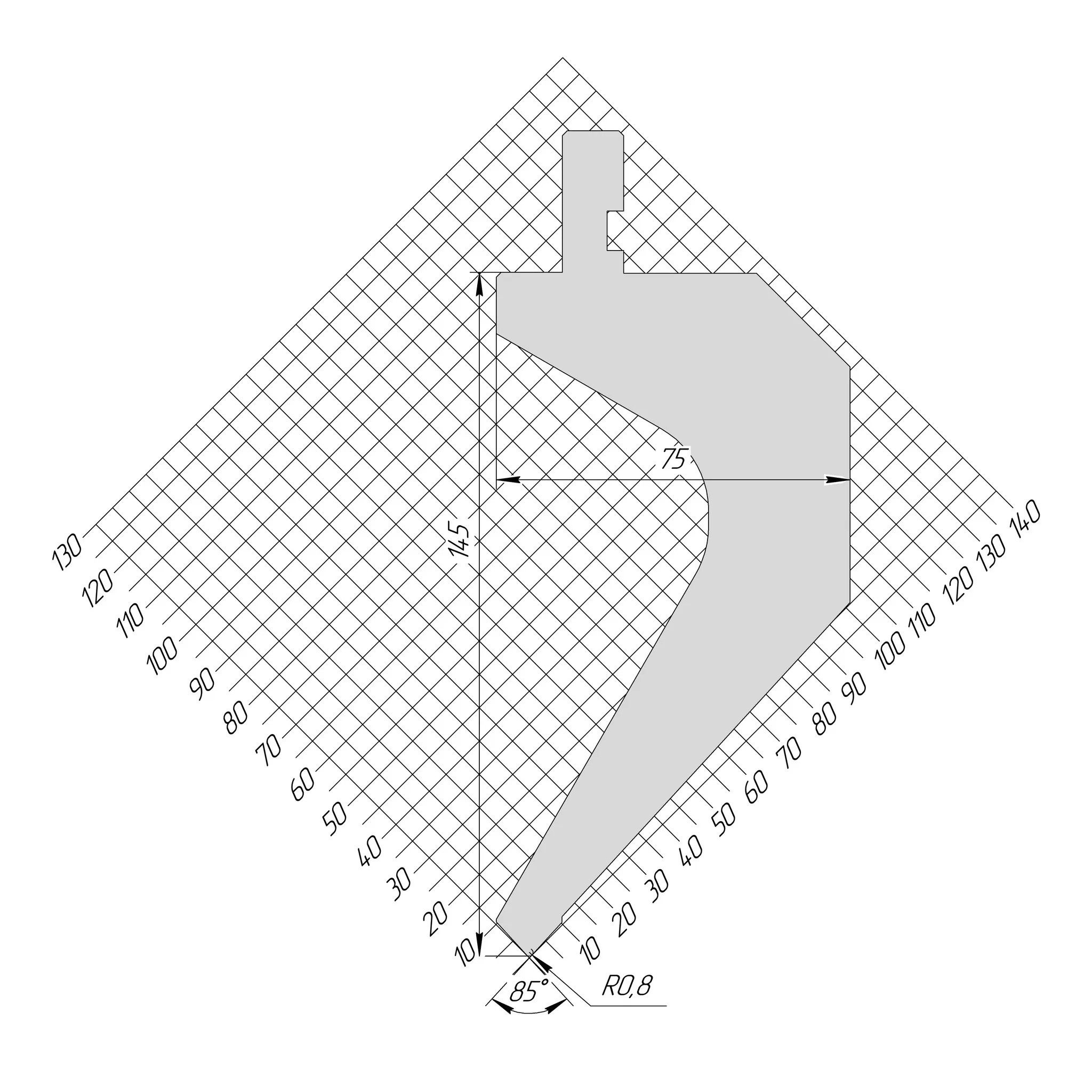 Пуансон AP 1758 85° H145 R0,8