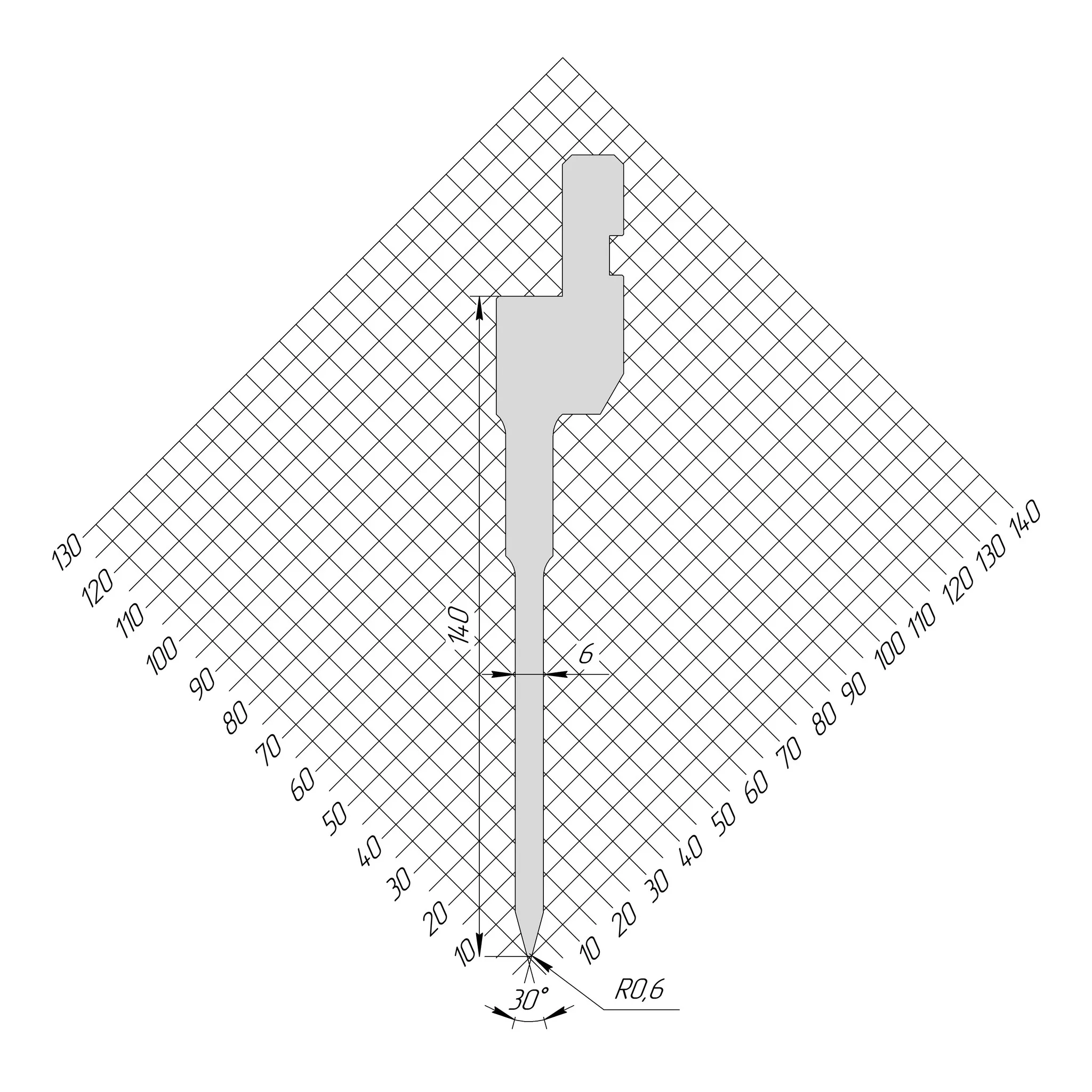 Пуансон AP 1086 30° H140 R0,6