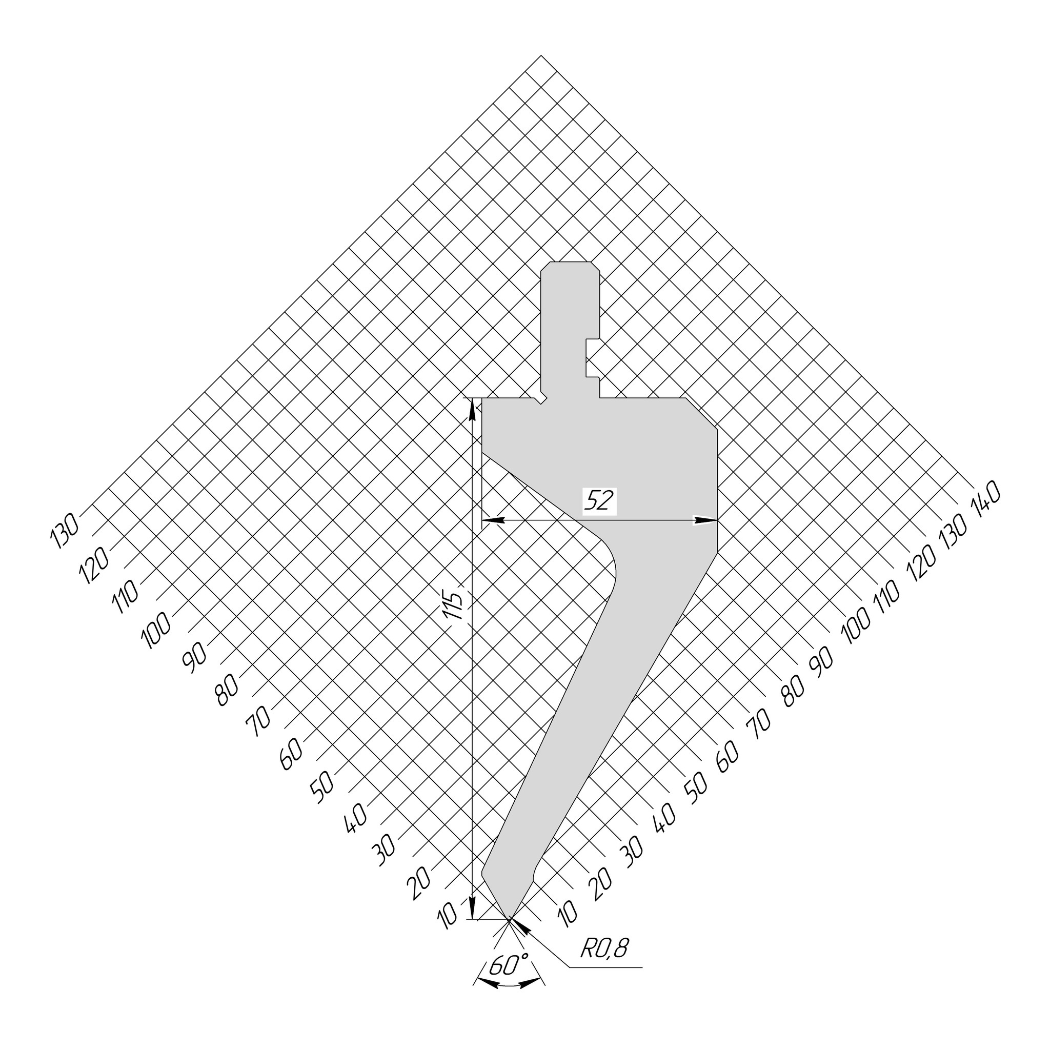 Пуансон AP 1272 60° H115 R0,8