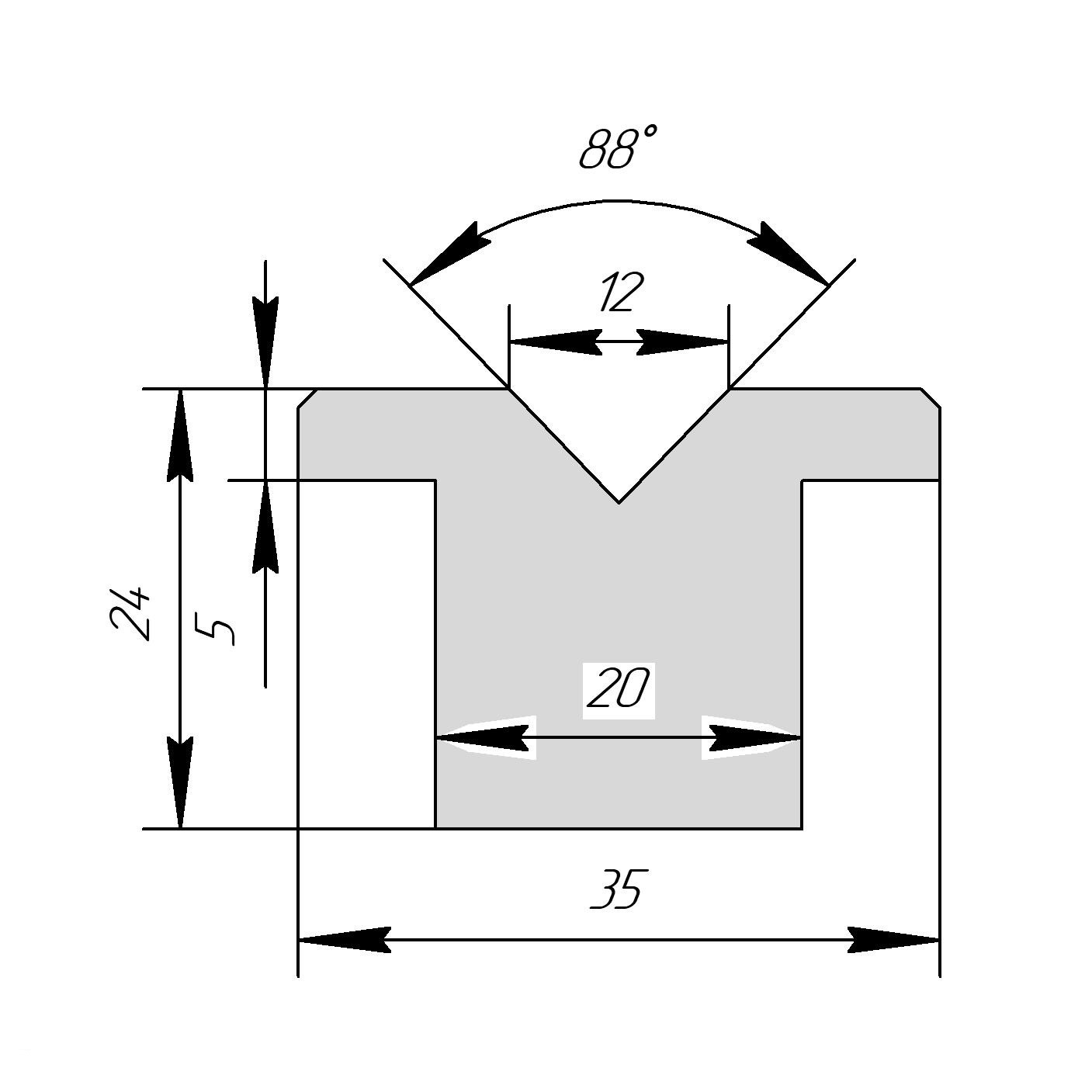 Полиуретановая вставка IPU 32812 88° V12